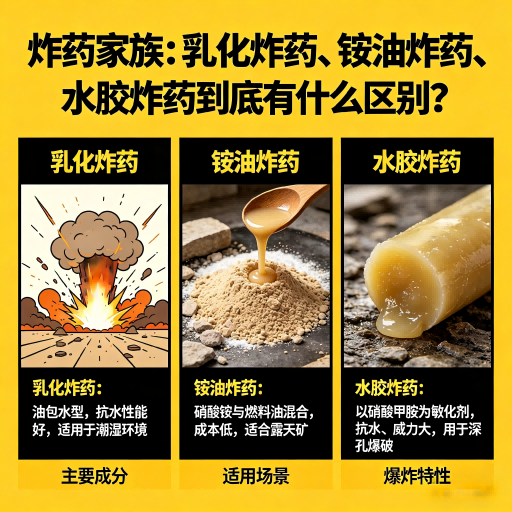 青白江炸药家族：乳化炸药、铵油炸药、水胶炸药到底有什么区别？